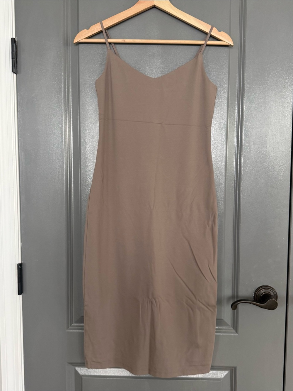 Babaton Contour Cami Turner Taupe Midi Dress